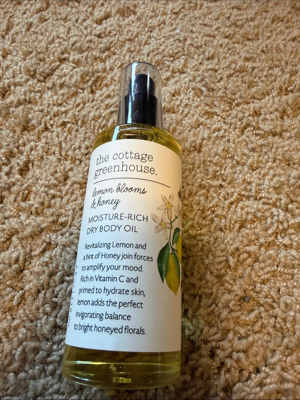The Cottage Greenhouse Lemon Blooms & Honey Moisture-Rich Dry Body Oil — Yellow